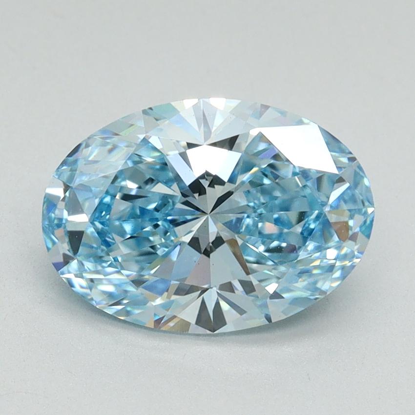2.21 Ct. Fancy Vivid Blue Oval Lab Grown Diamond