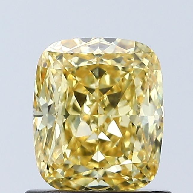 1.06 Ct. Fancy Vivid Yellow Cushion Lab Grown Diamond