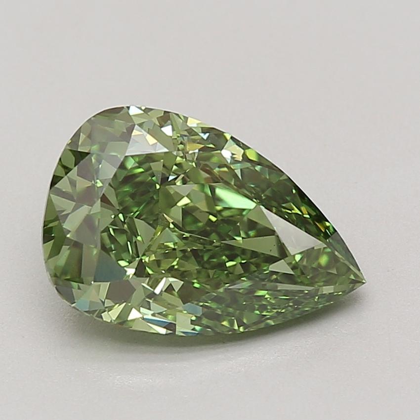 3.10 Ct. Fancy Vivid Green Pear Lab Grown Diamond