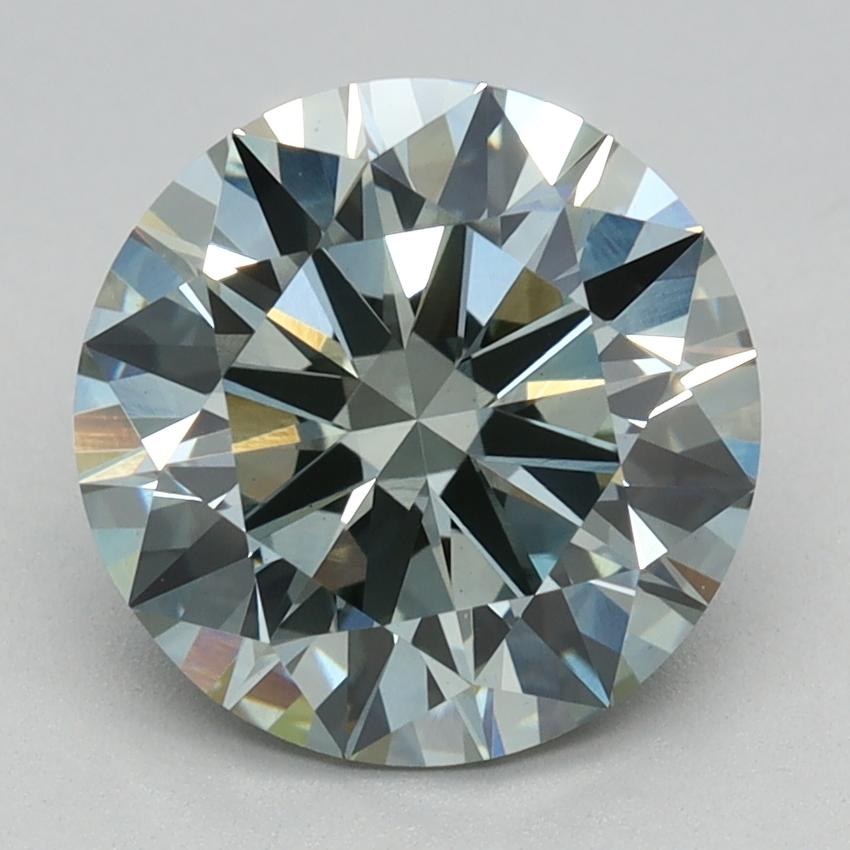 2.16 Ct. Fancy Intense Bluish Green Round Lab Grown Diamond