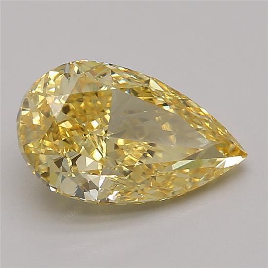 2.73 Ct. Fancy Vivid Yellow Pear Lab Grown Diamond
