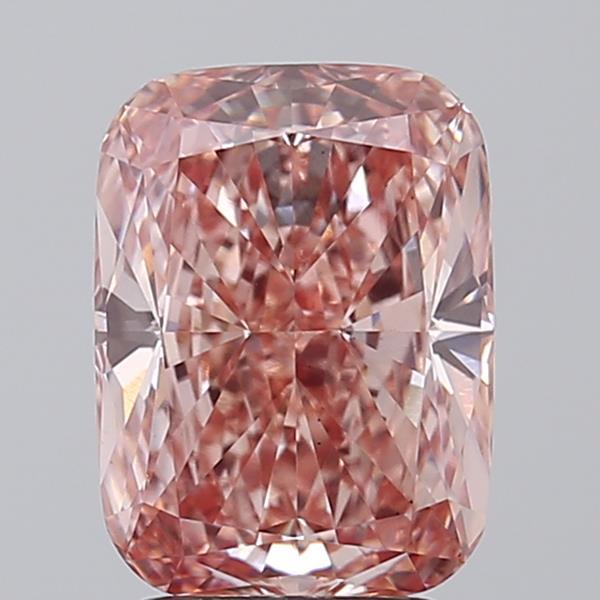3.04 Ct. Fancy Vivid Pink Cushion Lab Grown Diamond