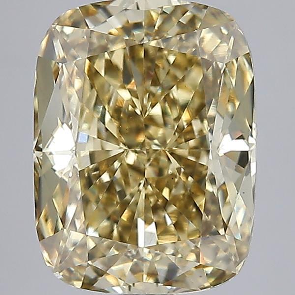 4.09 Ct. Fancy Intense Yellow Cushion Lab Grown Diamond