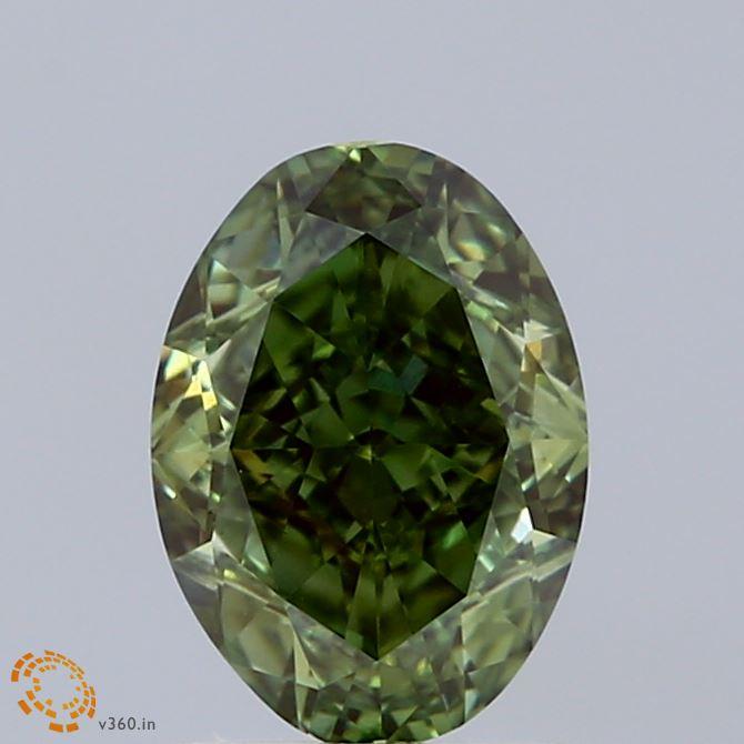 2.03 Ct. Fancy Vivid Green Oval Lab Grown Diamond