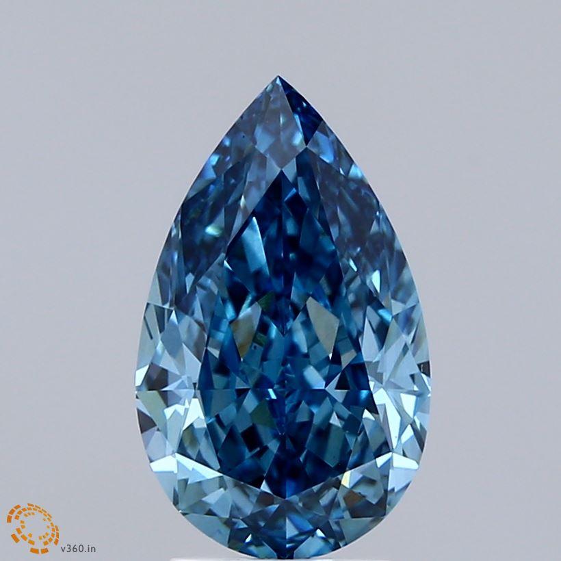 2.52 Ct. Fancy Vivid Blue Pear Lab Grown Diamond