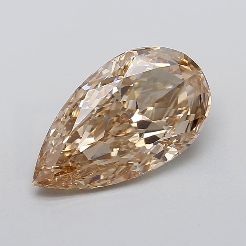 4.00 Ct. Very Light  Brown Pear Lab Grown Diamond