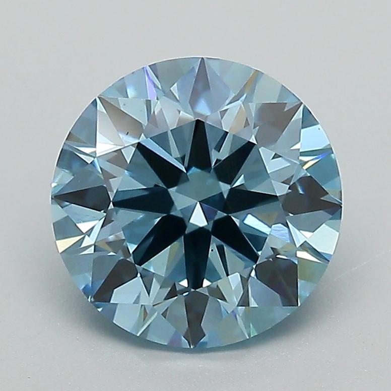 2.05 Ct. Fancy Vivid Blue Round Lab Grown Diamond