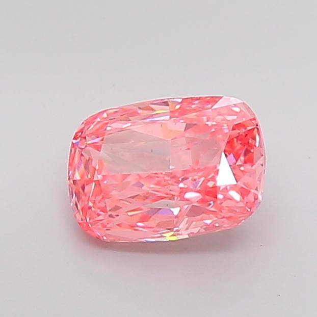 3.04 Ct. Fancy Vivid Pink Cushion Lab Grown Diamond