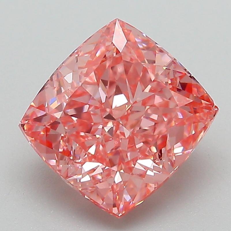 3.05 Ct. Fancy Vivid Pink Cushion Lab Grown Diamond