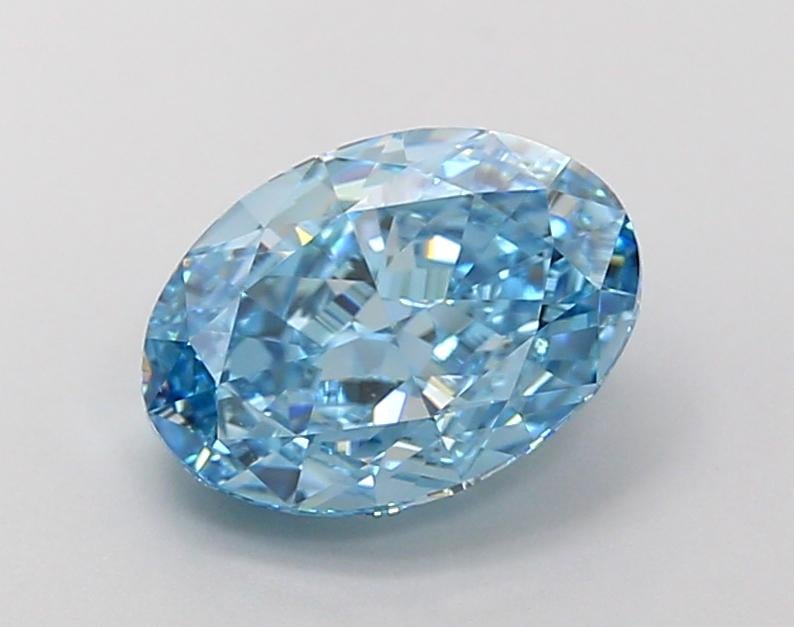 2.15 Ct. Fancy Vivid Blue Oval Lab Grown Diamond
