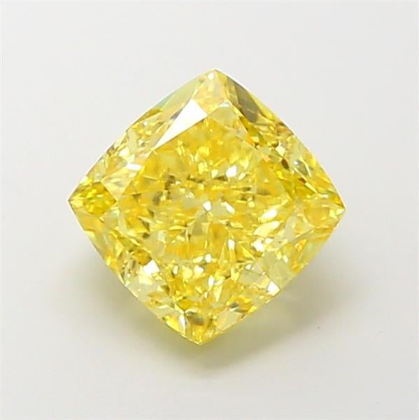 3.54 Ct. Fancy Vivid Yellow Cushion Lab Grown Diamond