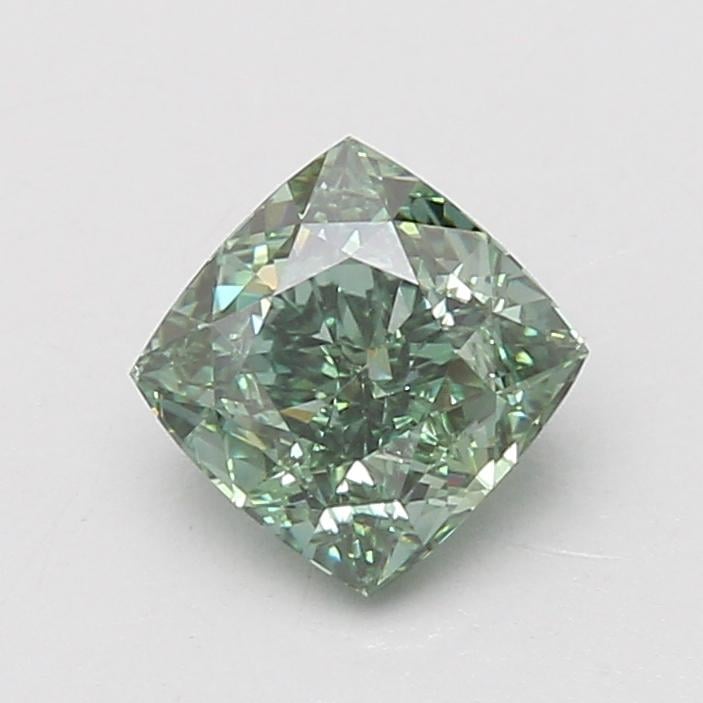 1.50 Ct. Fancy Vivid Green Cushion Lab Grown Diamond