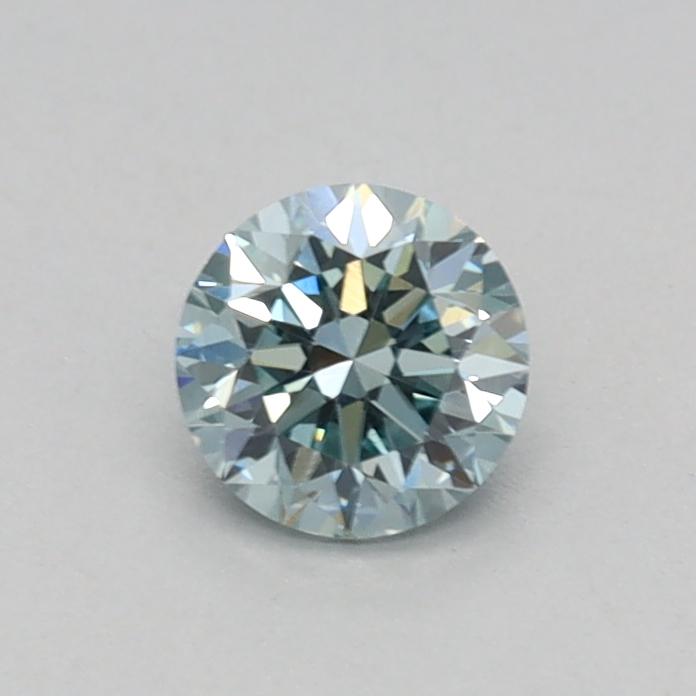 0.30 Ct. Fancy Vivid Green Blue Round Lab Grown Diamond