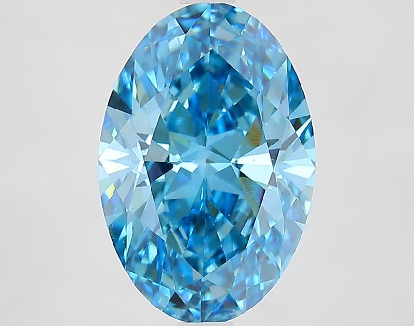 3.30 Ct. Fancy Vivid Blue Oval Lab Grown Diamond
