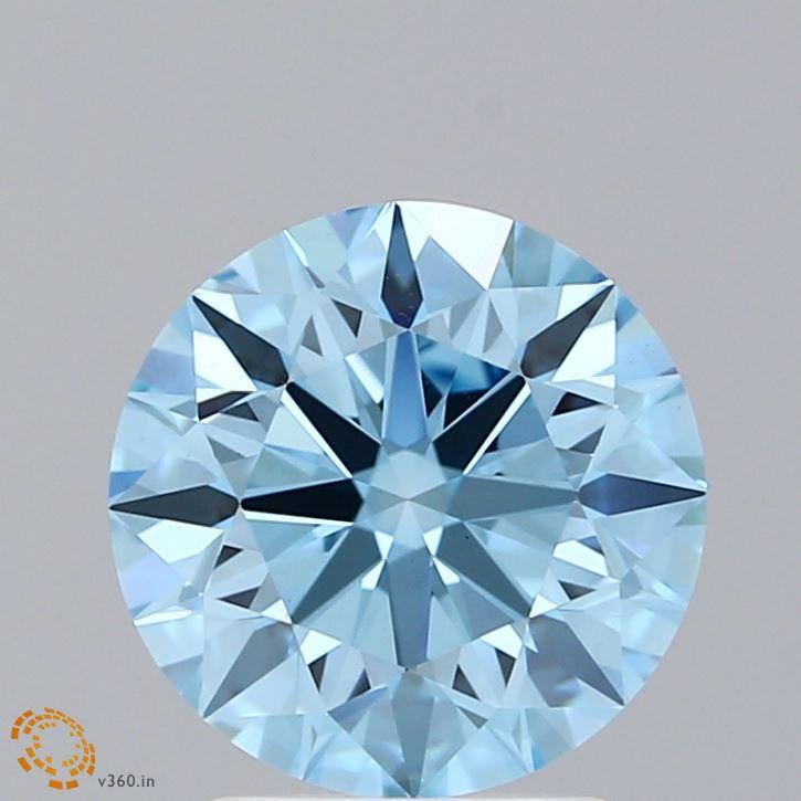 2.71 Ct. Fancy Vivid Blue Round Lab Grown Diamond