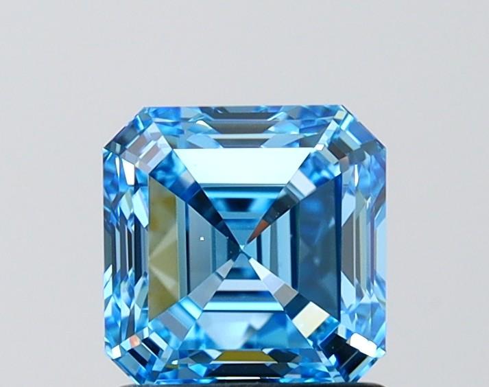 1.50 Ct. Fancy Vivid Blue Asscher Lab Grown Diamond