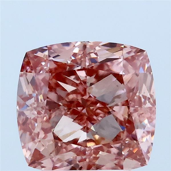 3.01 Ct. Fancy Vivid Pink Cushion Lab Grown Diamond