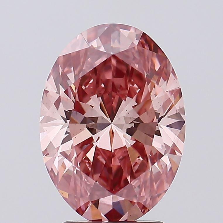 3.01 Ct. Fancy Vivid Pink Oval Lab Grown Diamond