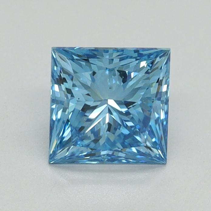 0.90 Ct. Fancy Vivid Blue Princess Lab Grown Diamond