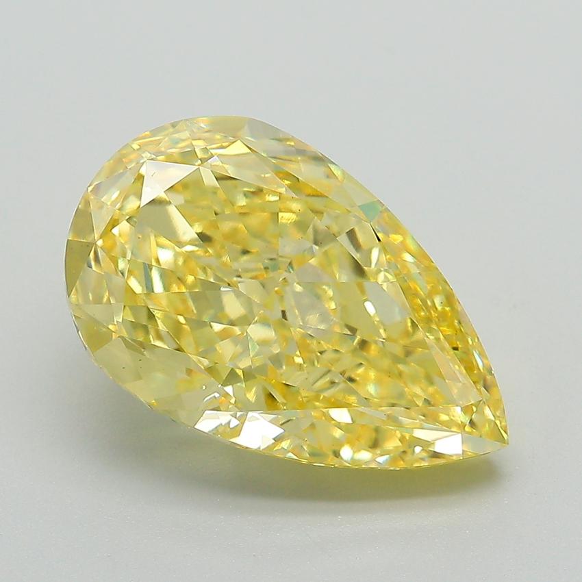 6.18 Ct. Fancy Intense Yellow Pear Lab Grown Diamond