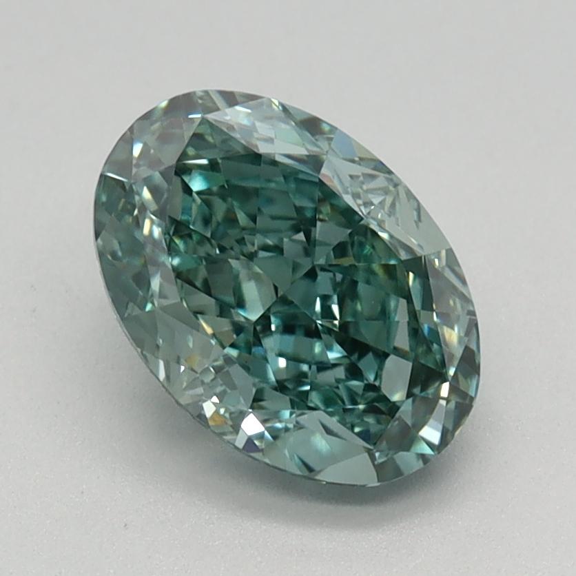 1.40 Ct. Fancy Vivid Bluish Green Oval Lab Grown Diamond