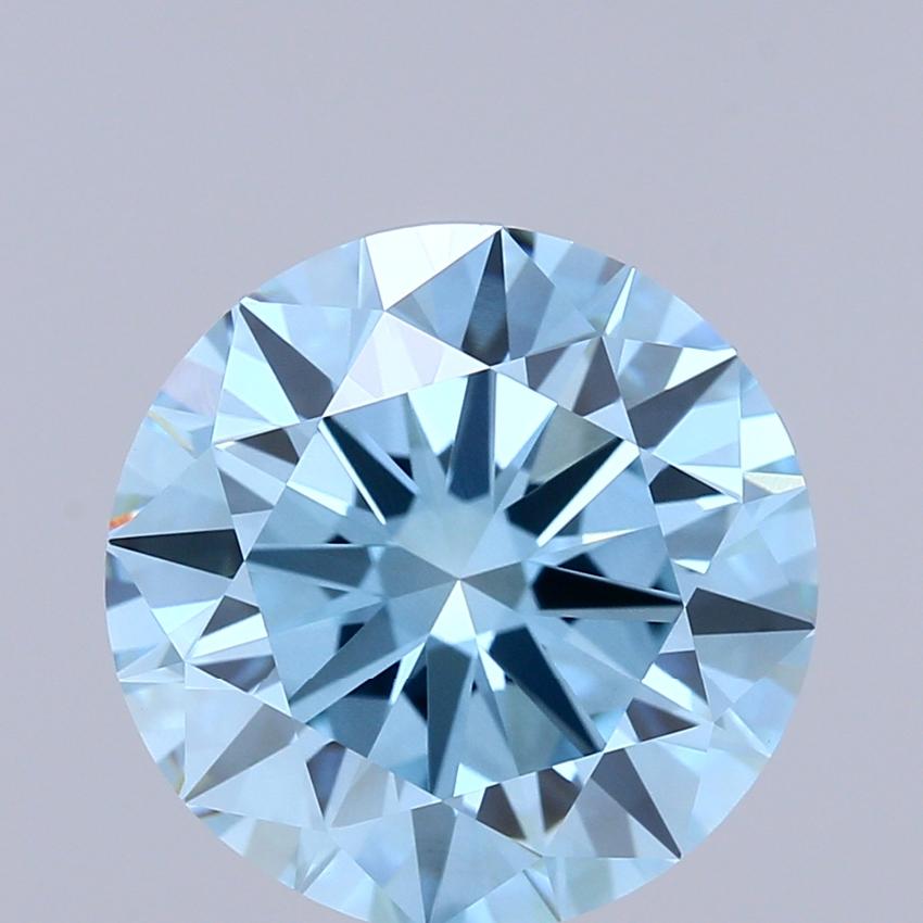 3.50 Ct. Fancy Vivid Blue Round Lab Grown Diamond