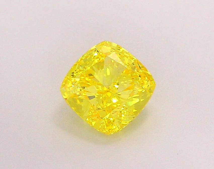 2.01 Ct. Fancy Vivid Yellow Cushion Lab Grown Diamond