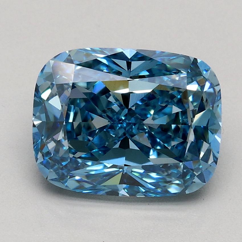 1.75 Ct. Fancy Vivid Blue Cushion Lab Grown Diamond