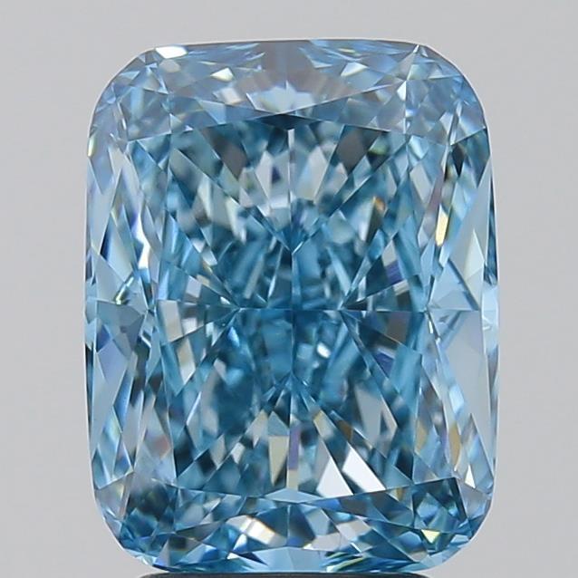 3.50 Ct. Fancy Vivid Blue Cushion Lab Grown Diamond
