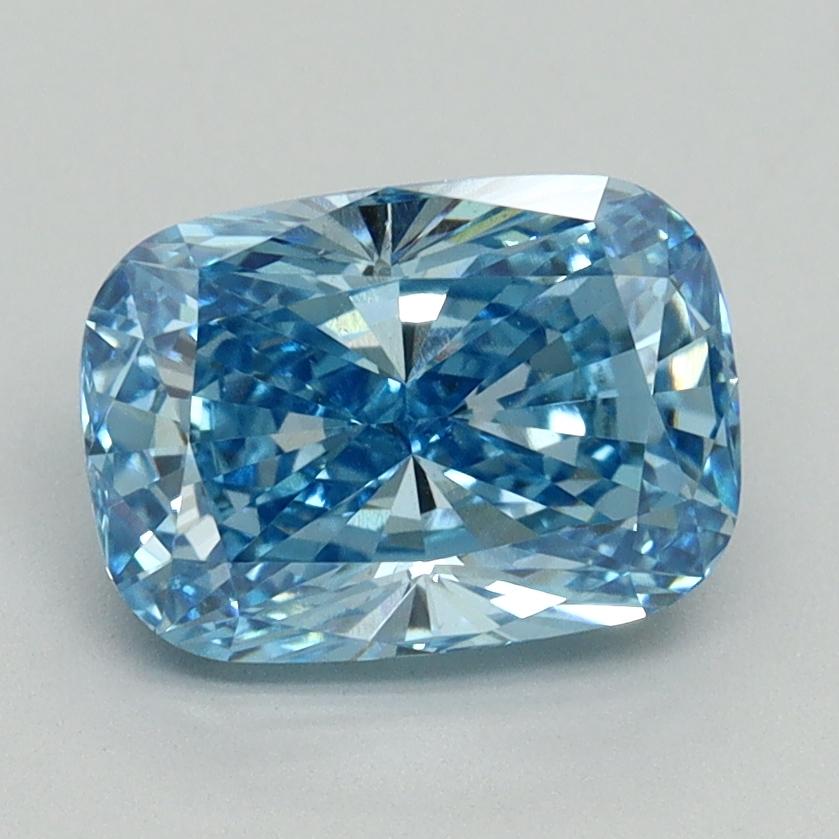 2.03 Ct. Fancy Vivid Blue Cushion Lab Grown Diamond