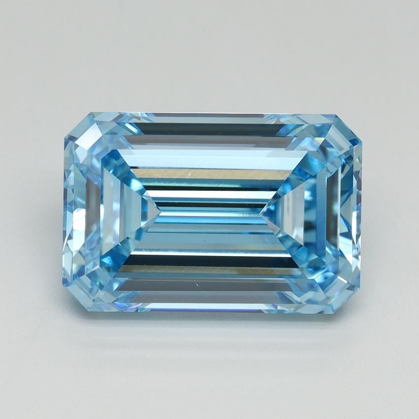 7.54 Ct. Fancy Vivid Blue Emerald Lab Grown Diamond