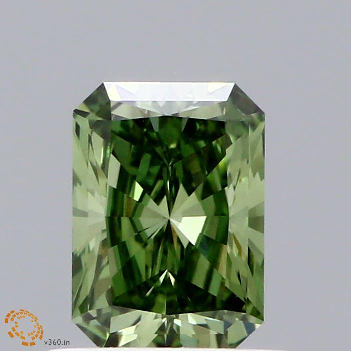0.81 Ct. Fancy Vivid  Green Radiant Lab Grown Diamond