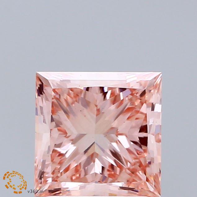 1.99 Ct. Fancy Vivid Pink Princess Lab Grown Diamond