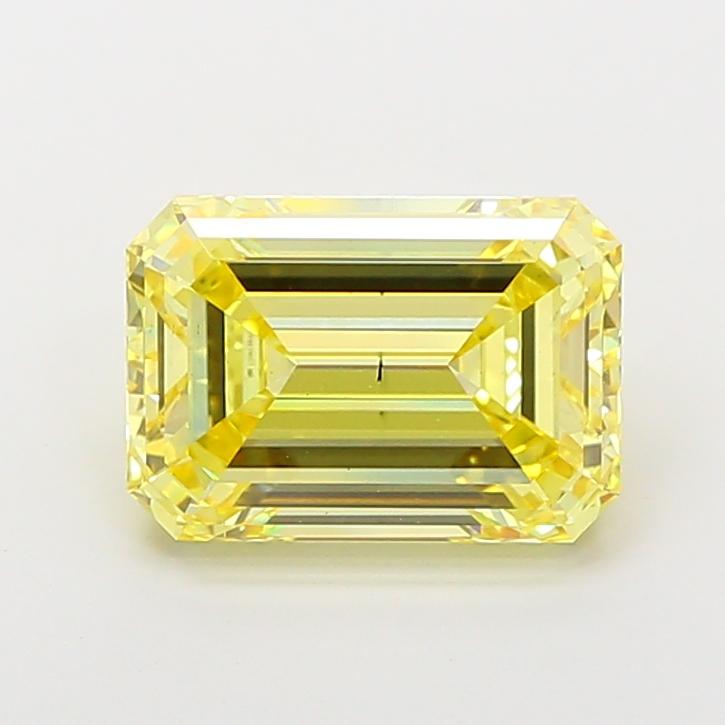 5.19 Ct. Fancy Vivid  Yellow Emerald Lab Grown Diamond