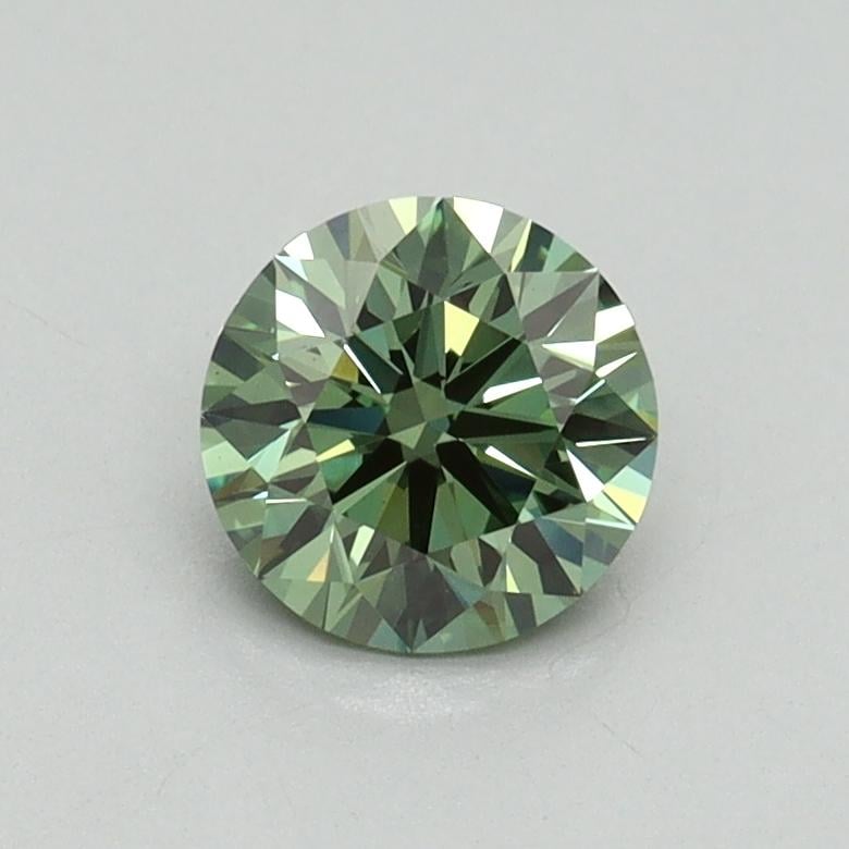0.70 Ct. Fancy Vivid Pacific Green Round Lab Grown Diamond
