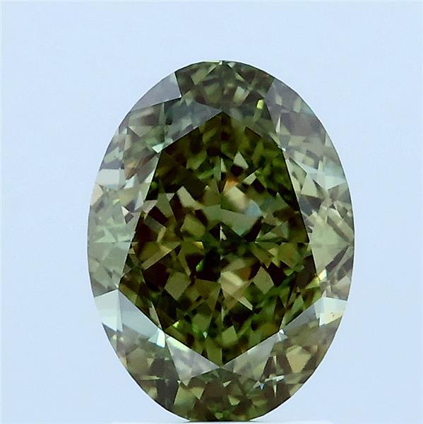 2.09 Ct. Fancy Vivid Green Oval Lab Grown Diamond