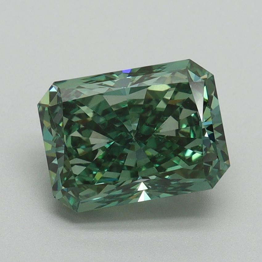2.13 Ct. Fancy Vivid Green Radiant Lab Grown Diamond