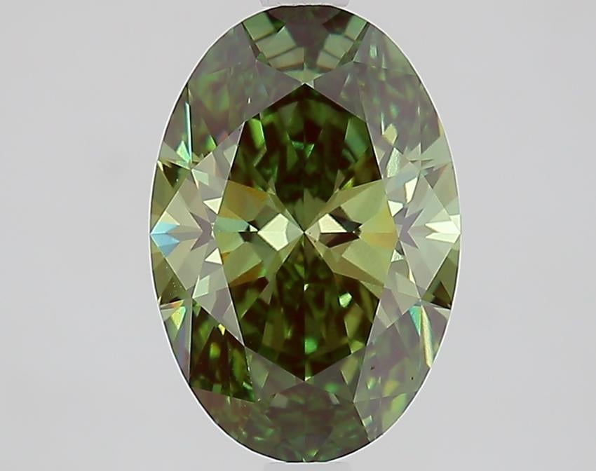 2.20 Ct. Fancy Vivid Green Oval Lab Grown Diamond