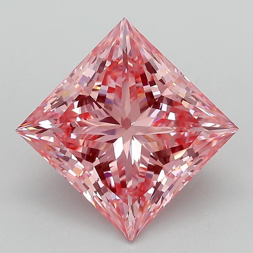 4.24 Ct. Fancy Vivid Pink Princess Lab Grown Diamond