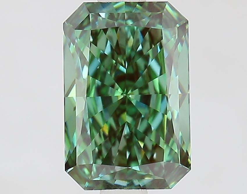 1.63 Ct. Fancy Vivid Green Radiant Lab Grown Diamond