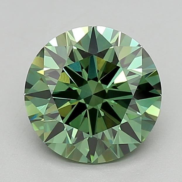 2.50 Ct. Fancy Vivid  Green Round Lab Grown Diamond