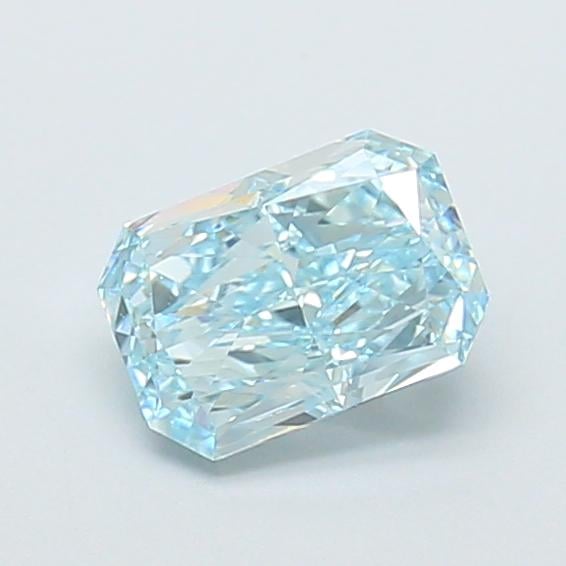 0.93 Ct. Fancy Intense Greenish Blue Radiant Lab Grown Diamond