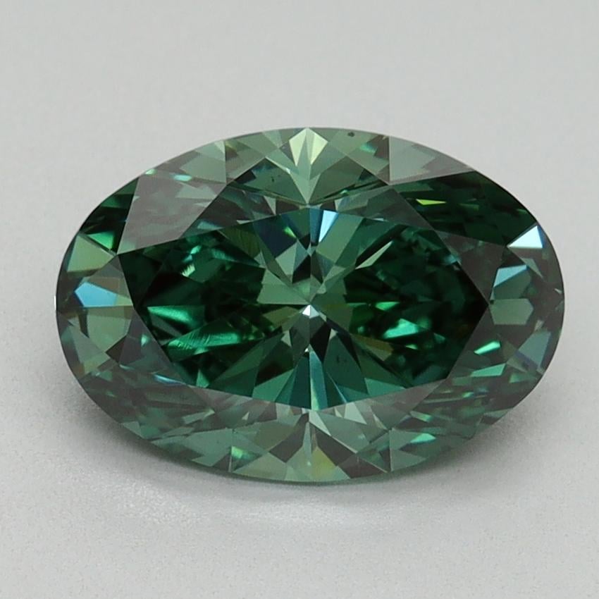 2.00 Ct. Fancy Vivid Green Oval Lab Grown Diamond