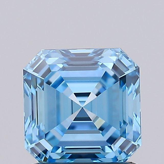 1.05 Ct. Fancy Vivid Blue Asscher Lab Grown Diamond