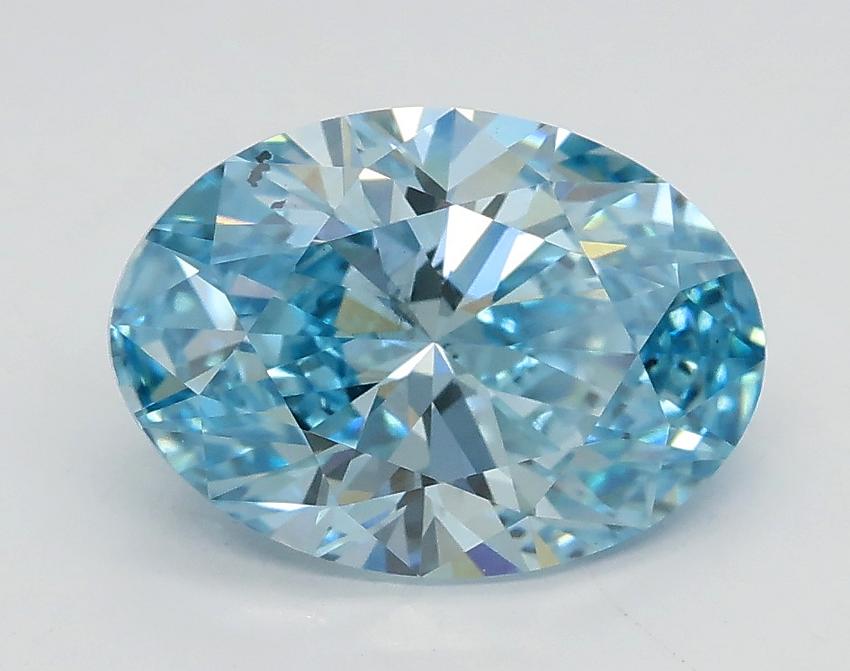 2.01 Ct. Fancy Vivid Blue Oval Lab Grown Diamond