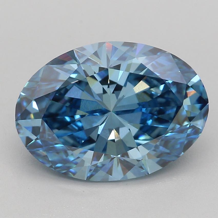 2.21 Ct. Fancy Vivid Blue Oval Lab Grown Diamond