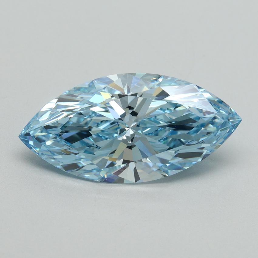 4.02 Ct. Fancy Vivid Blue Marquise Lab Grown Diamond