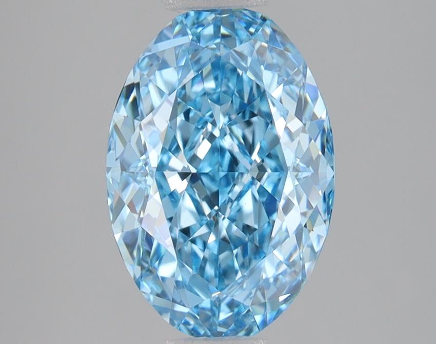 3.08 Ct. Fancy Vivid Blue Oval Lab Grown Diamond