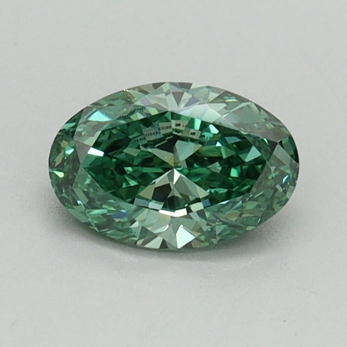 0.55 Ct. Fancy Vivid Green Oval Lab Grown Diamond