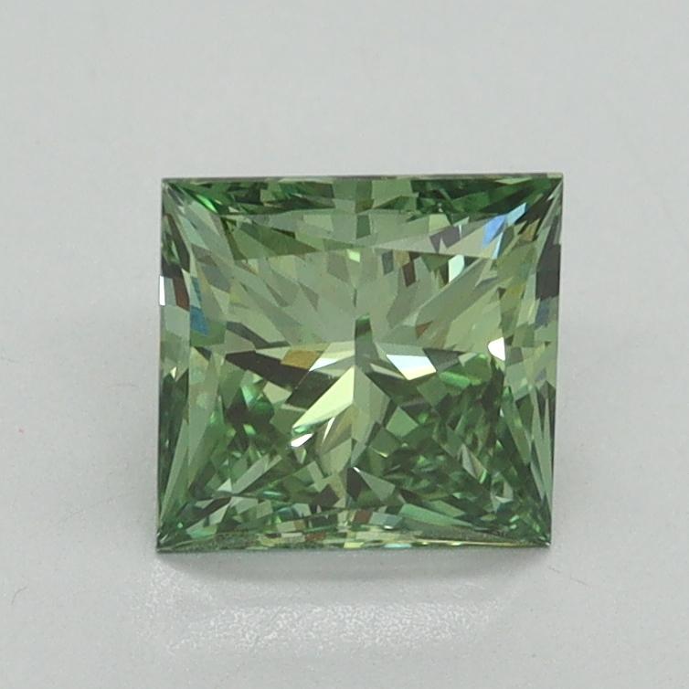 1.20 Ct. Fancy Vivid Green Princess Lab Grown Diamond